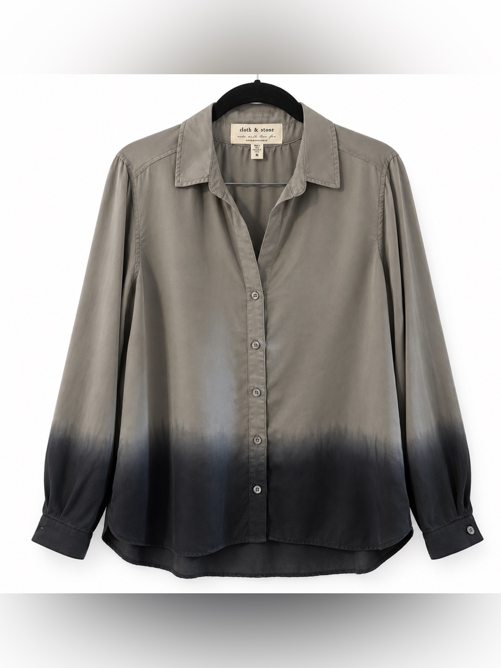 Cloth & Stone Anthropologie Ombré Tencel Button Down Shirt Medium